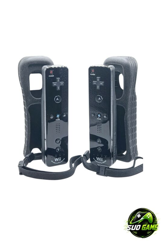 wiimotes noires motion officielles avec protections silicone