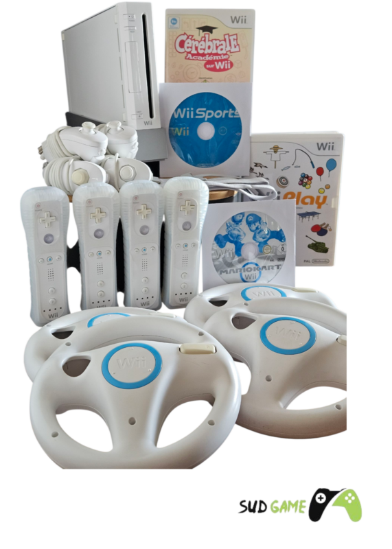 Mega Pack Wii complet pour 4 personnes avec jeux cultes et accessoires