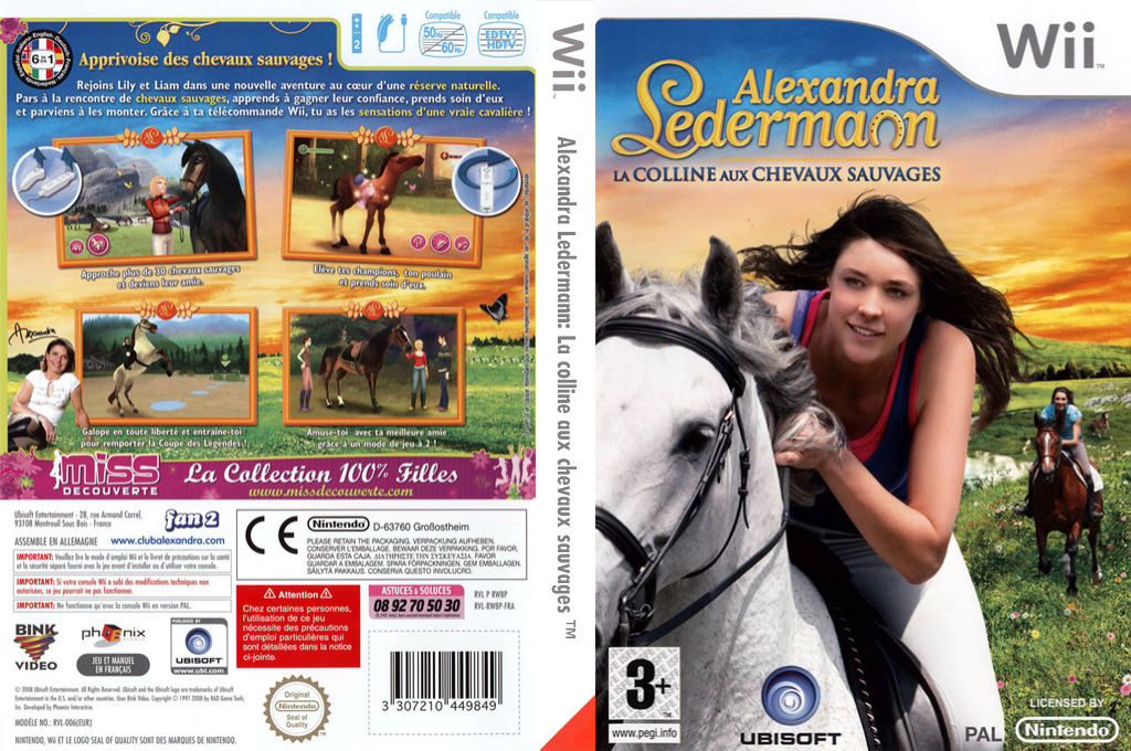 colline aux chevaux sauvages wii – jaquette dépliée Nintendo Wii