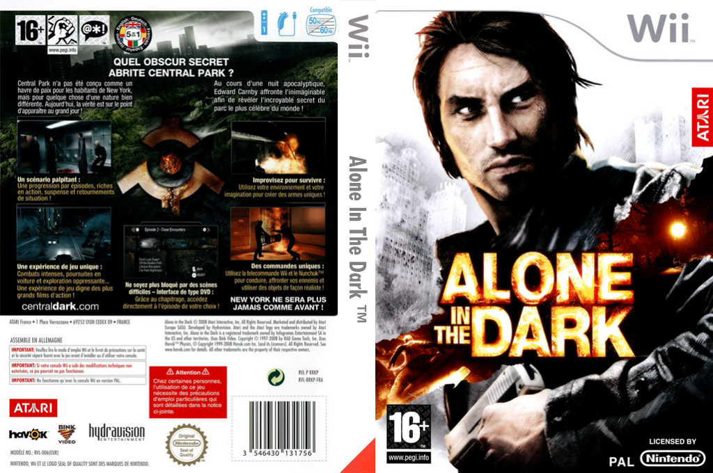 alone in the dark wii – jaquette dépliée Nintendo Wii