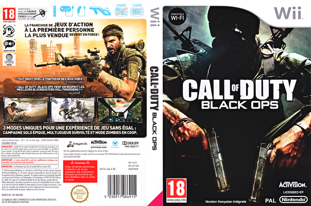 call of duty black ops wii – jaquette dépliée Nintendo Wii