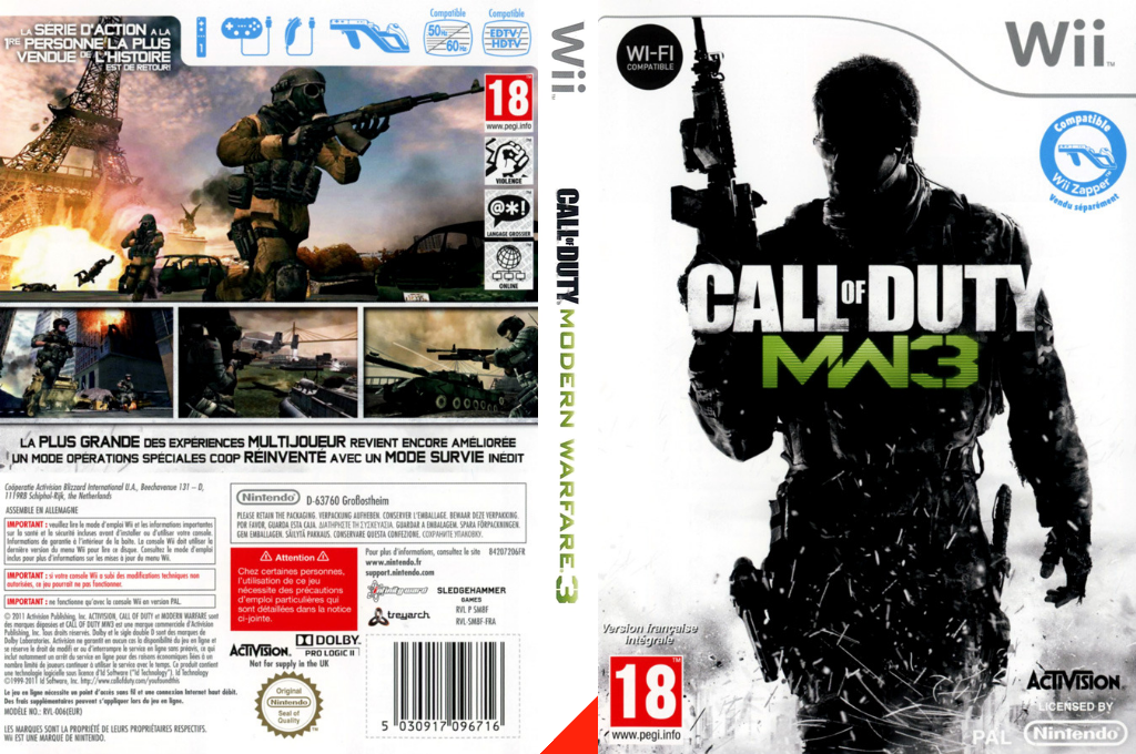 call of duty modern warfare 3 wii – jaquette dépliée Nintendo Wii