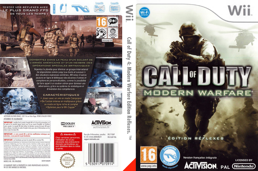 call of duty wii – jaquette dépliée Nintendo Wii
