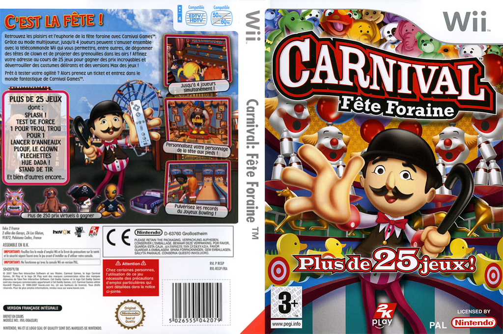 carnival fete foraine wii – jaquette dépliée Nintendo Wii