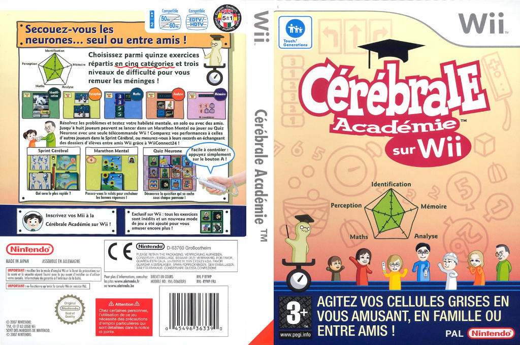 cerebrale academie wii – jaquette dépliée Nintendo Wii