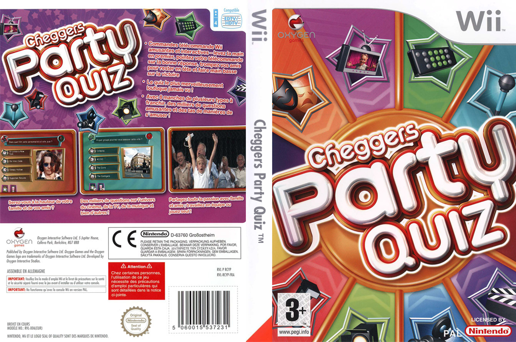 cheggers party quiz wii – jaquette dépliée Nintendo Wii