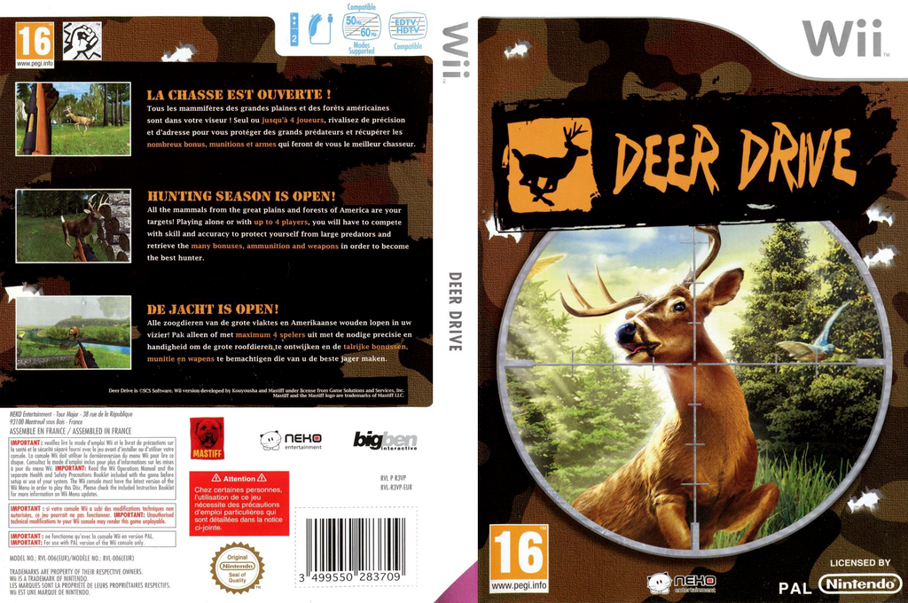 deer drive wii – jaquette dépliée Nintendo Wii