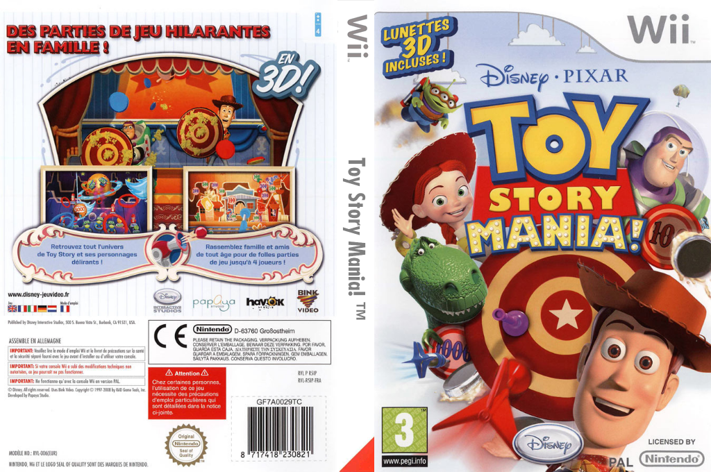 pixar toy story mania wii – jaquette dépliée Nintendo Wii