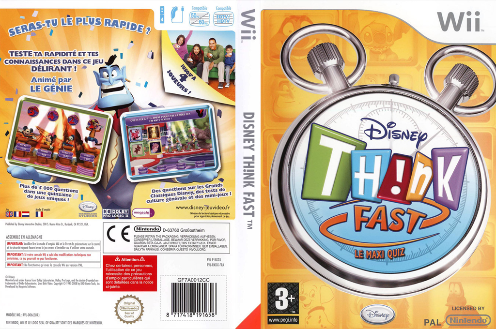 nk fast le maxi quiz wii – jaquette dépliée Nintendo Wii