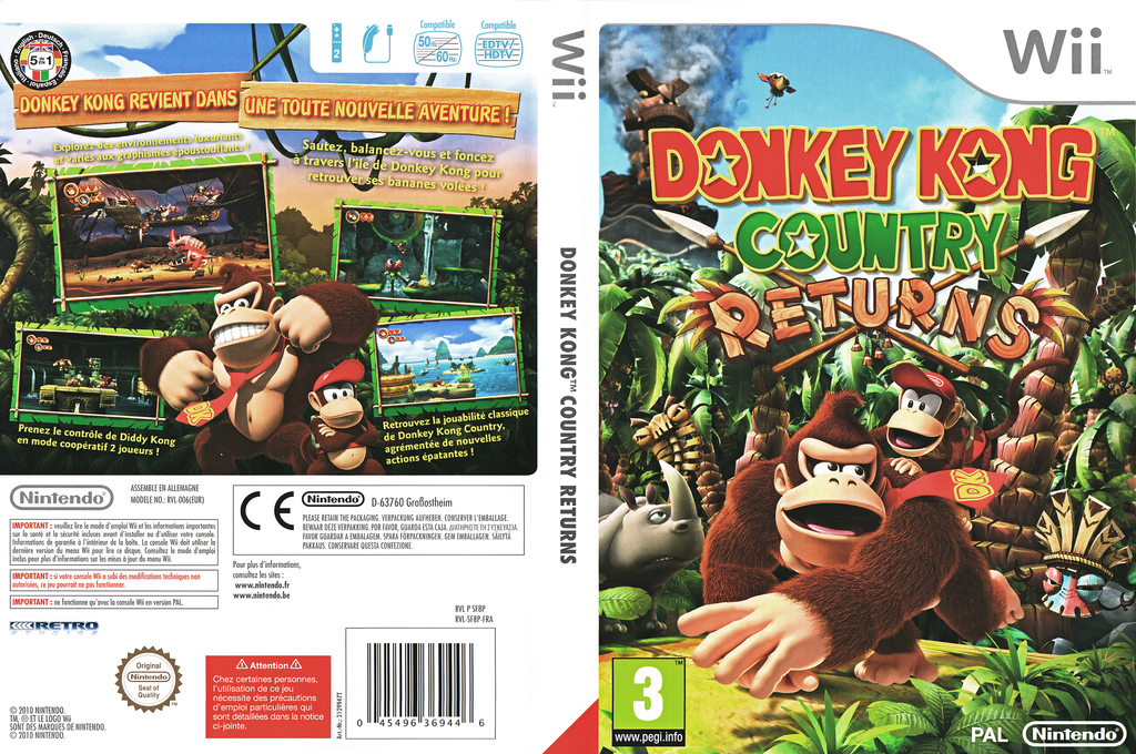 donkey kong country returns wii – jaquette dépliée Nintendo Wii