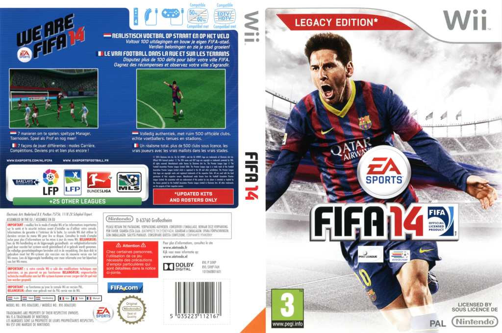 fifa 14 wii – jaquette dépliée Nintendo Wii