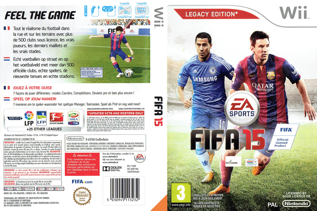 fifa 15 wii – jaquette dépliée Nintendo Wii