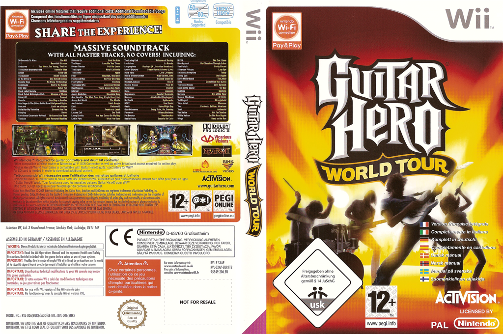 guitar hero world tour wii – jaquette dépliée Nintendo Wii
