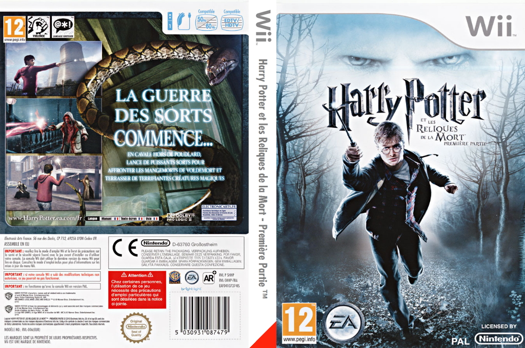 harry potter et reliques mort 1 wii – jaquette dépliée Nintendo Wii