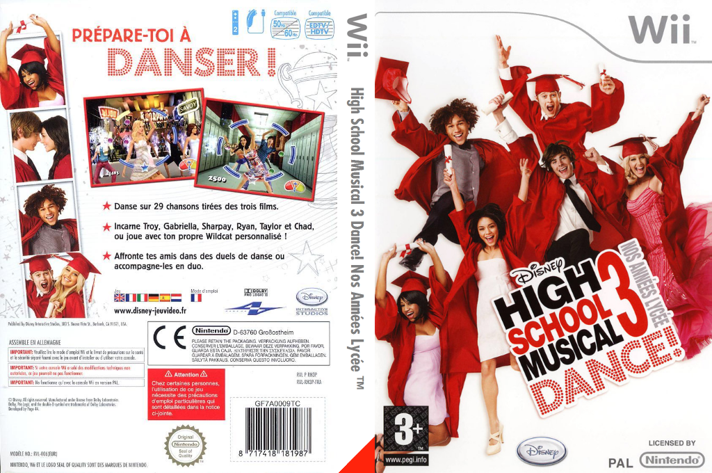 school musical 3 dance nos annees lycee wii – jaquette dépliée Nintendo Wii