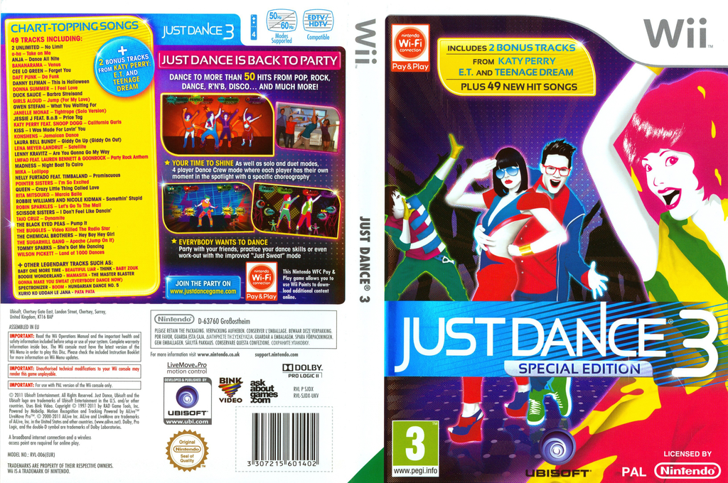 just dance 3 edition speciale wii – jaquette dépliée Nintendo Wii
