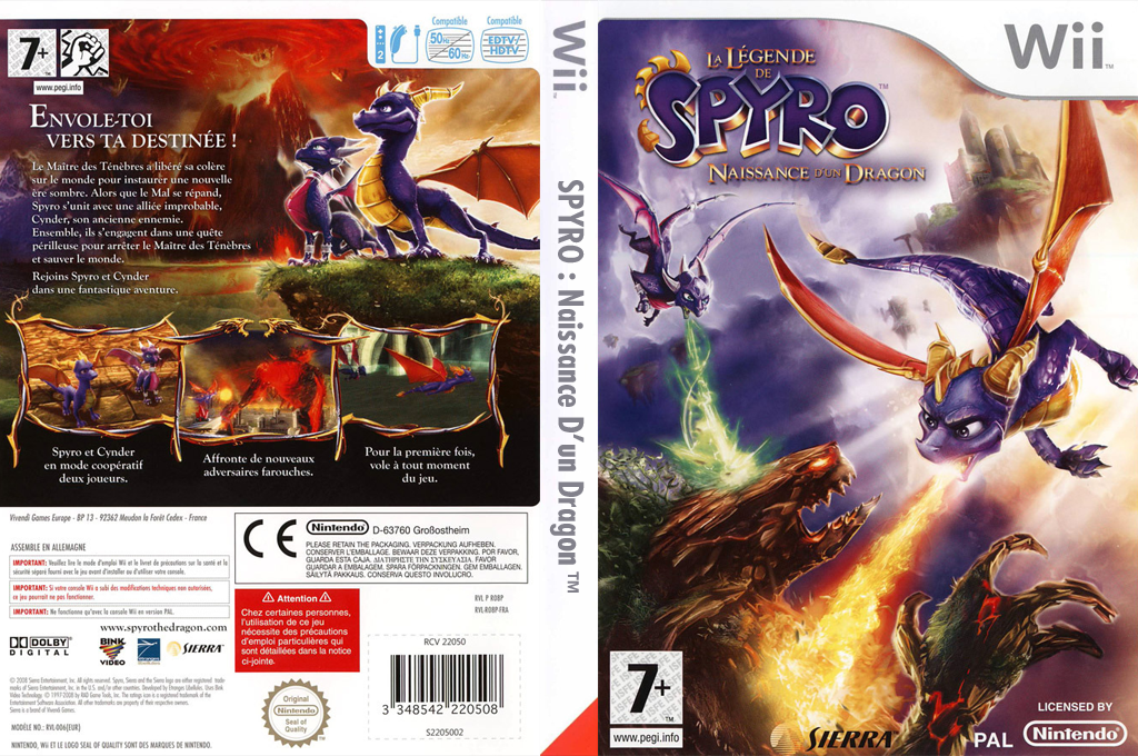 la legende de spyro naissance un dragon wii – jaquette dépliée Nintendo Wii