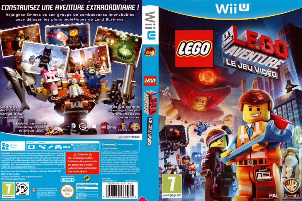 lego aventure le video wii u – jaquette dépliée Nintendo Wii