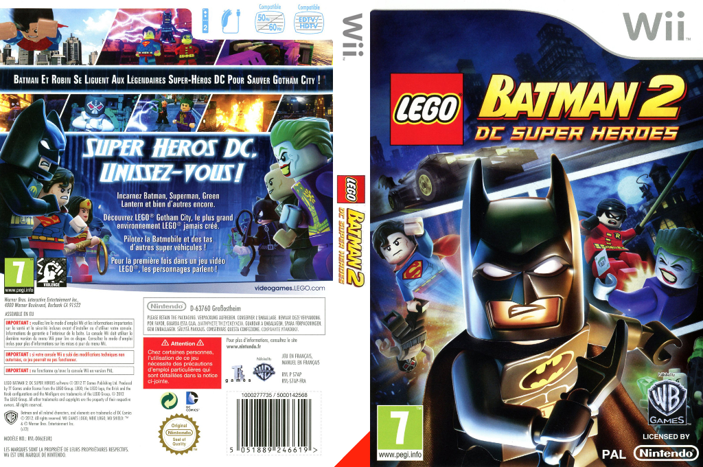 lego batman 2 dc super heroes wii – jaquette dépliée Nintendo Wii