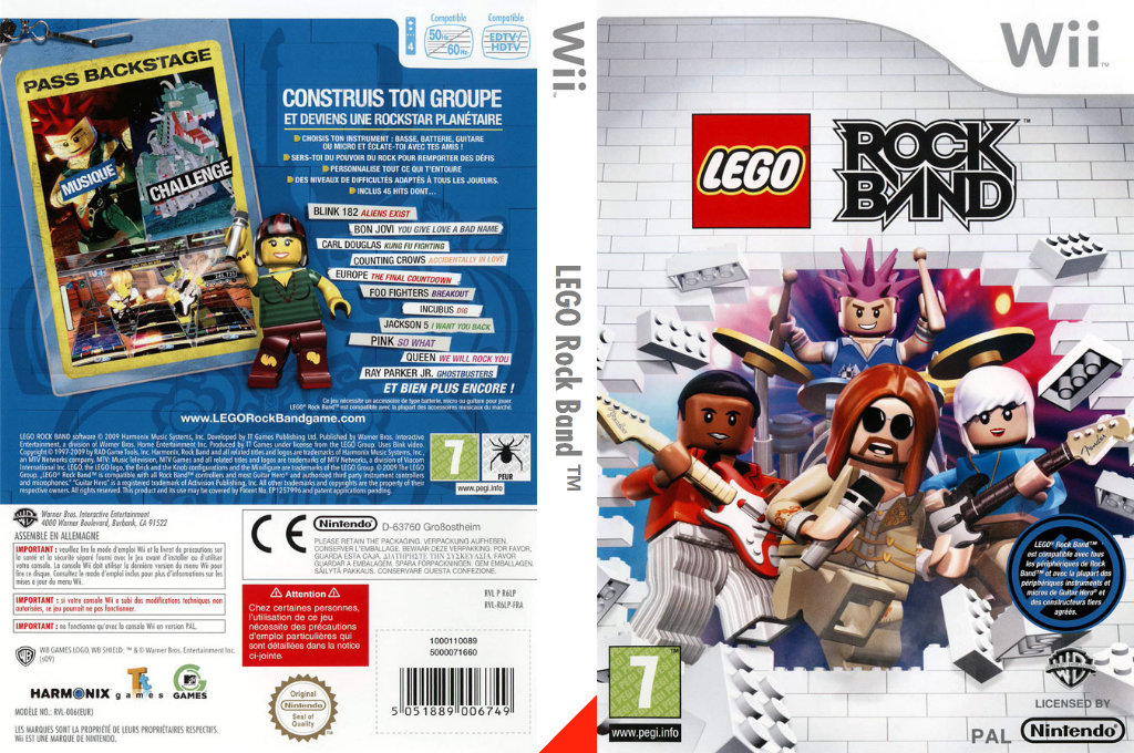 lego rock band wii – jaquette dépliée Nintendo Wii