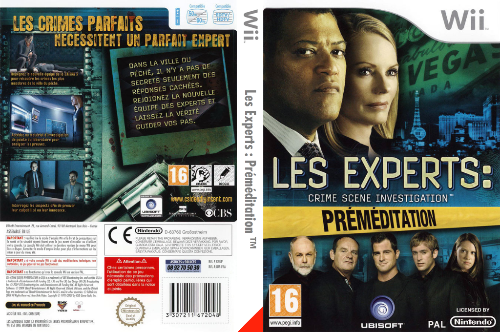les experts premeditation wii – jaquette dépliée Nintendo Wii