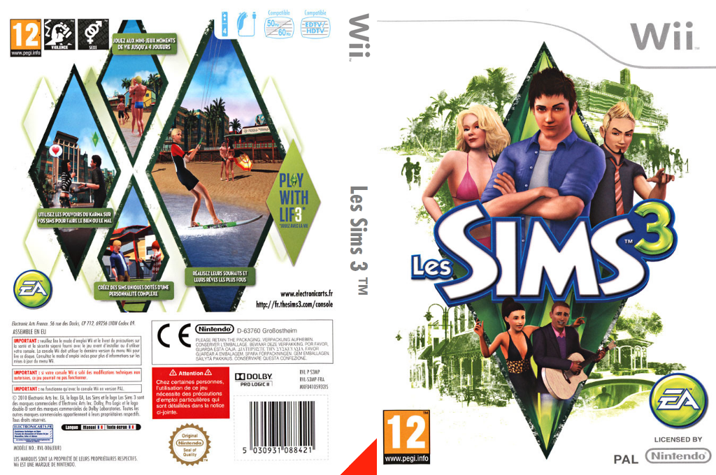 Les Sims 3 Wii – jaquette dépliée Nintendo Wii