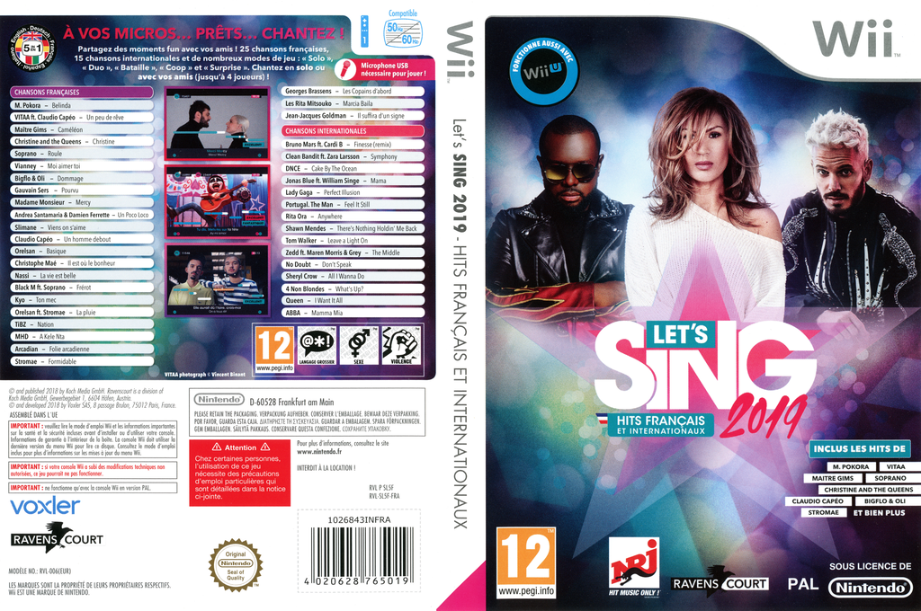 let sing 2019 hits francais wii – jaquette dépliée Nintendo Wii