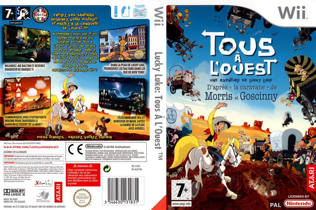 lucky luke tous ouest wii – jaquette dépliée Nintendo Wii