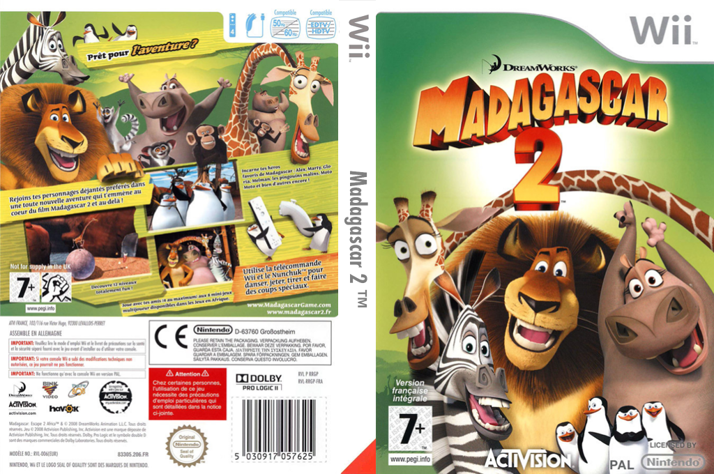 madagascar 2 wii – jaquette dépliée Nintendo Wii