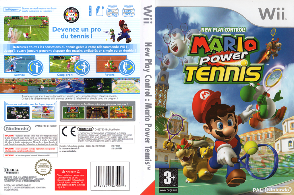 mario power tennis wii – jaquette dépliée Nintendo Wii