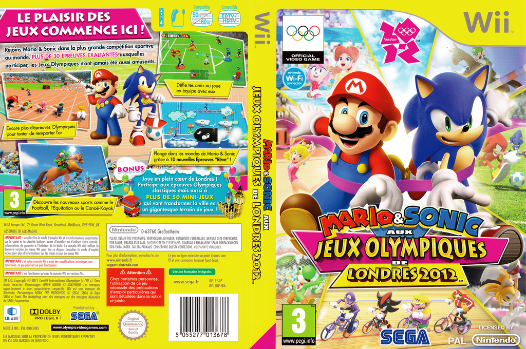 mario sonic olympiques londres 2012 wii – jaquette dépliée Nintendo Wii