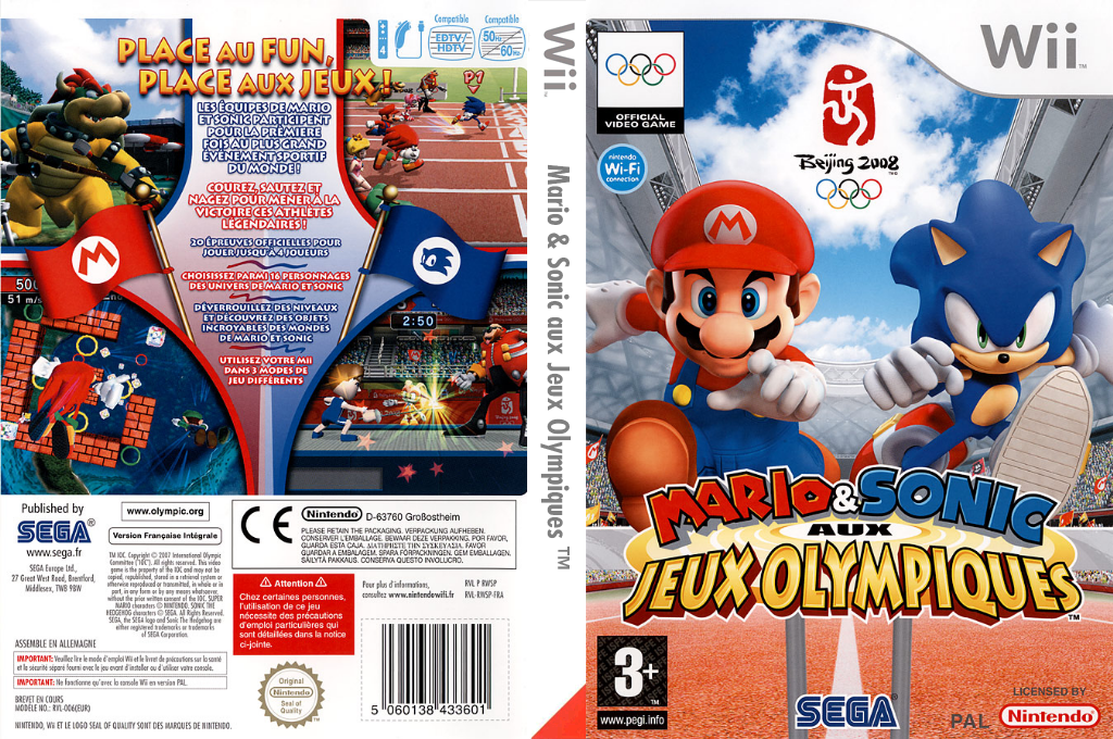 mario sonic aux olympiques wii – jaquette dépliée Nintendo Wii