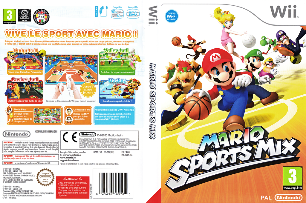 mario sports mix wii – jaquette dépliée Nintendo Wii