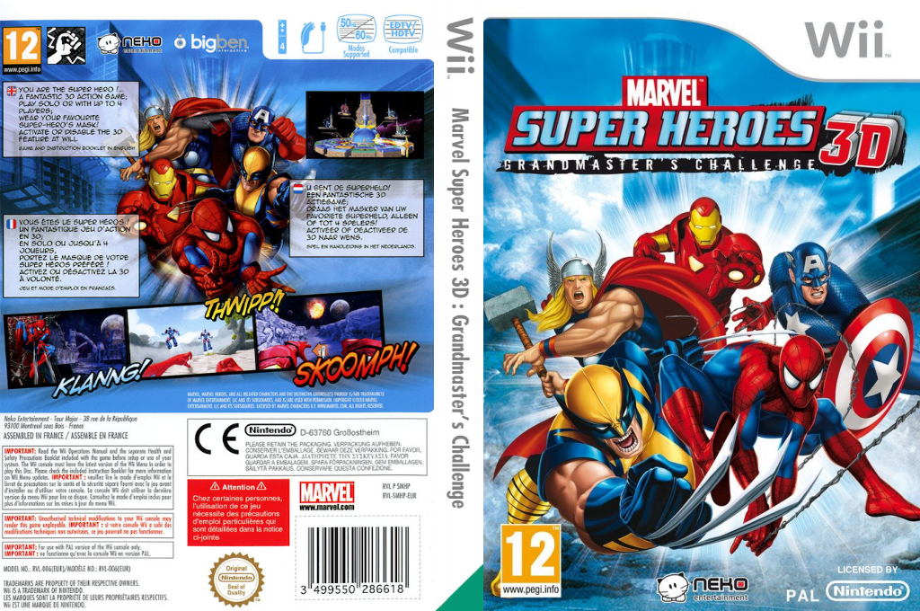 marvel super heroes grandmaster wii – jaquette dépliée Nintendo Wii