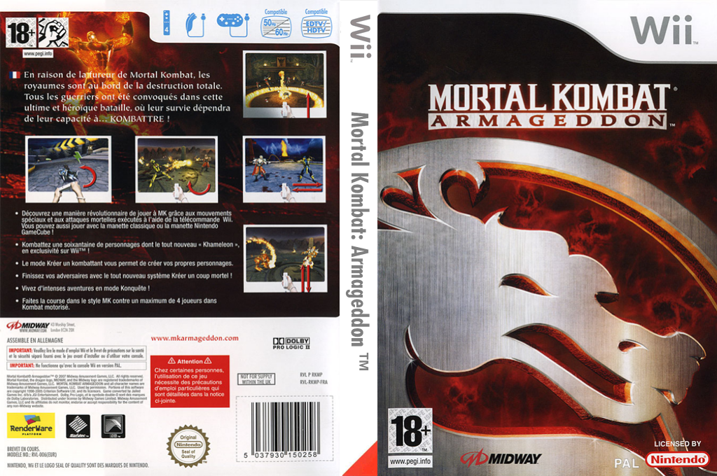 mortal kombat armageddon wii – jaquette dépliée Nintendo Wii