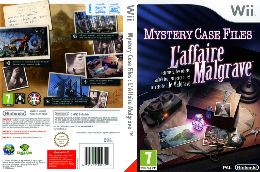 mystery case files affaire malgrave wii – jaquette dépliée Nintendo Wii