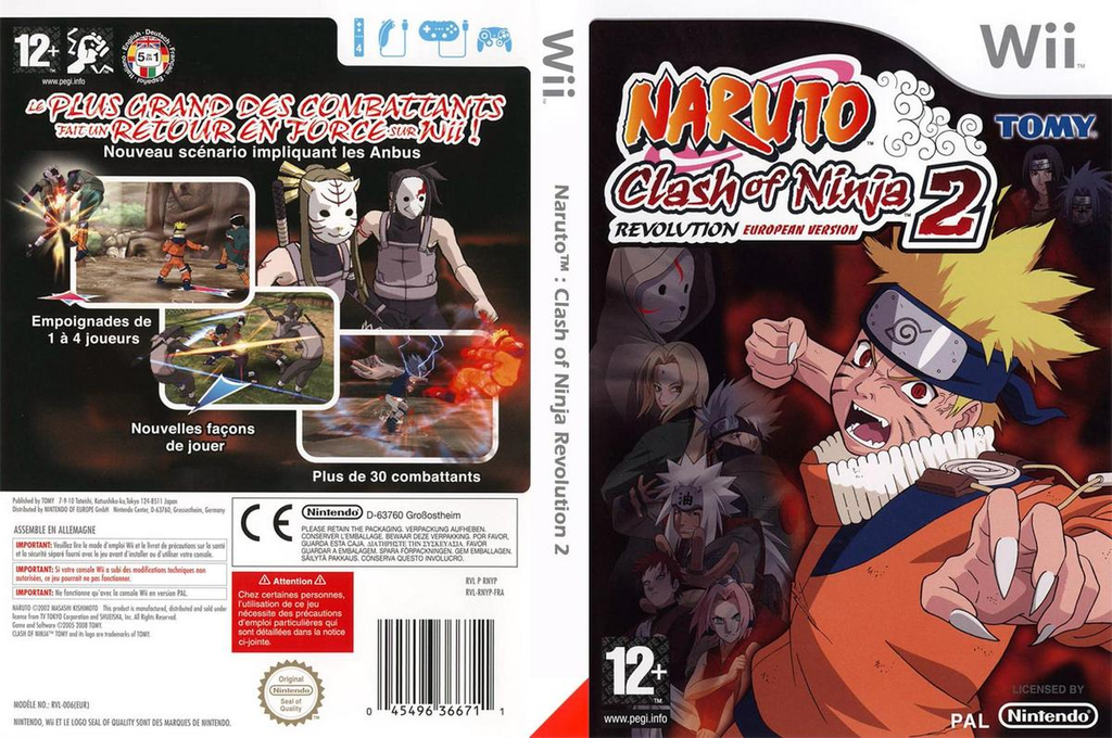 naruto clash of ninja revolution 2 wii – jaquette dépliée Nintendo Wii