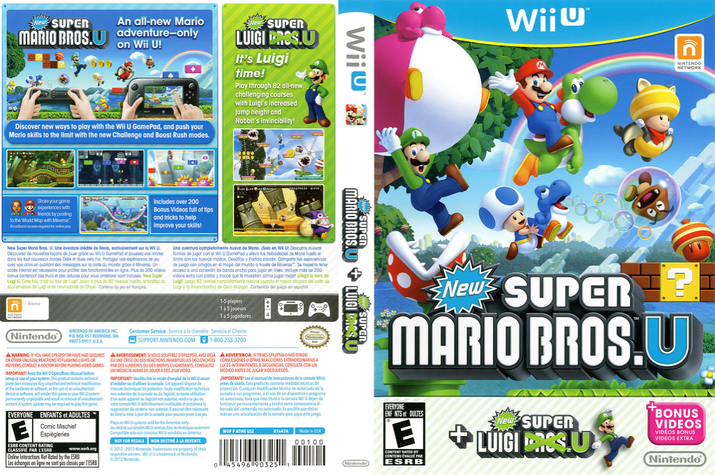 new super mario bros luigi wii u – jaquette dépliée Nintendo Wii