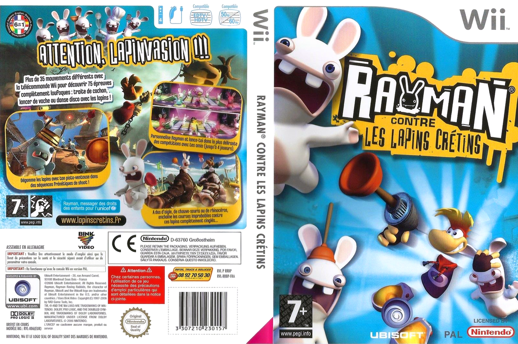 rayman contre les lapins cretins wii – jaquette dépliée Nintendo Wii