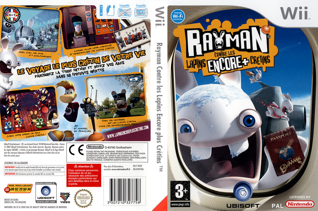 rayman contre les lapins encore cretins wii – jaquette dépliée Nintendo Wii