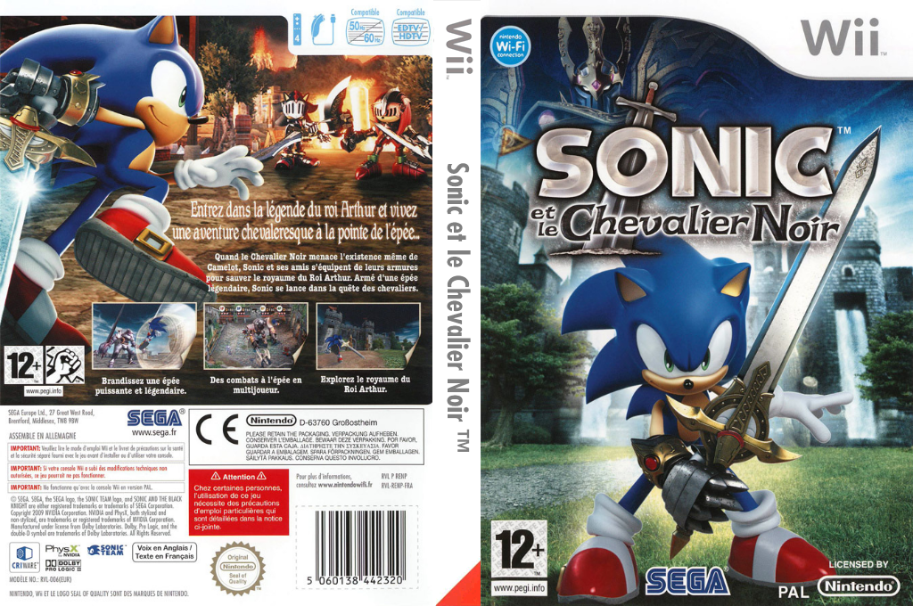 sonic et le chevalier noir wii – jaquette dépliée Nintendo Wii