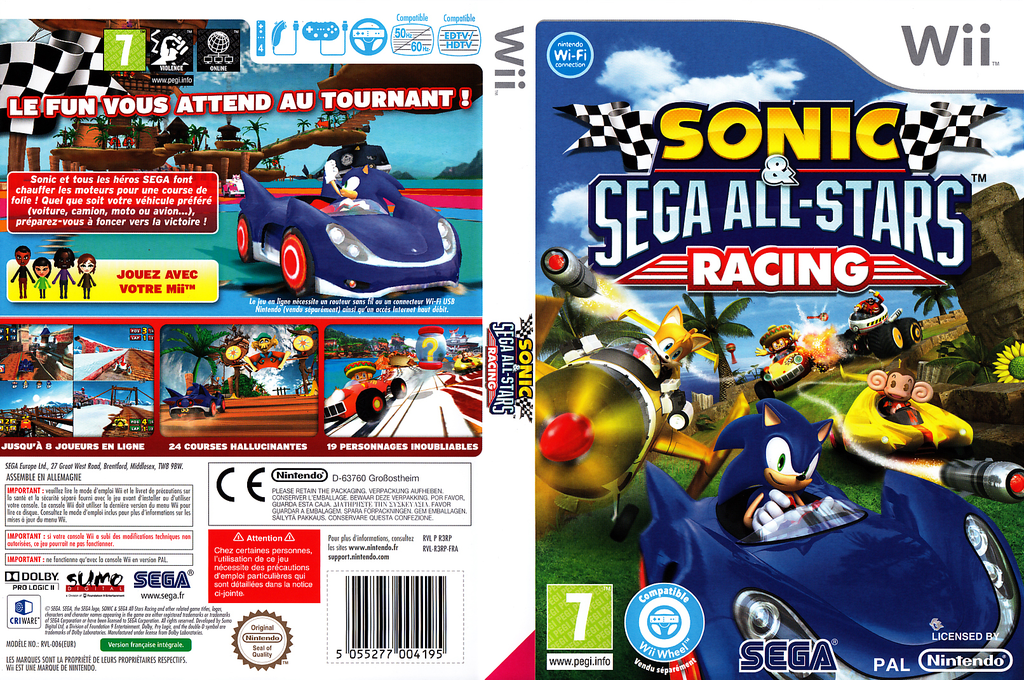 sonic sega all stars racing wii – jaquette dépliée Nintendo Wii