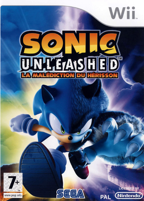 sonic unleashed la malediction du wii – jaquette avant PAL FR très bon état testé