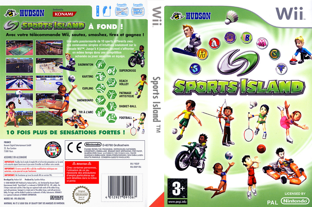 sports island wii – jaquette dépliée Nintendo Wii