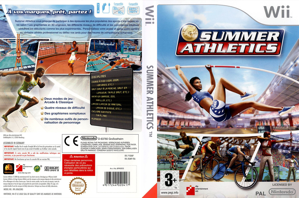 summer athletics wii – jaquette dépliée Nintendo Wii