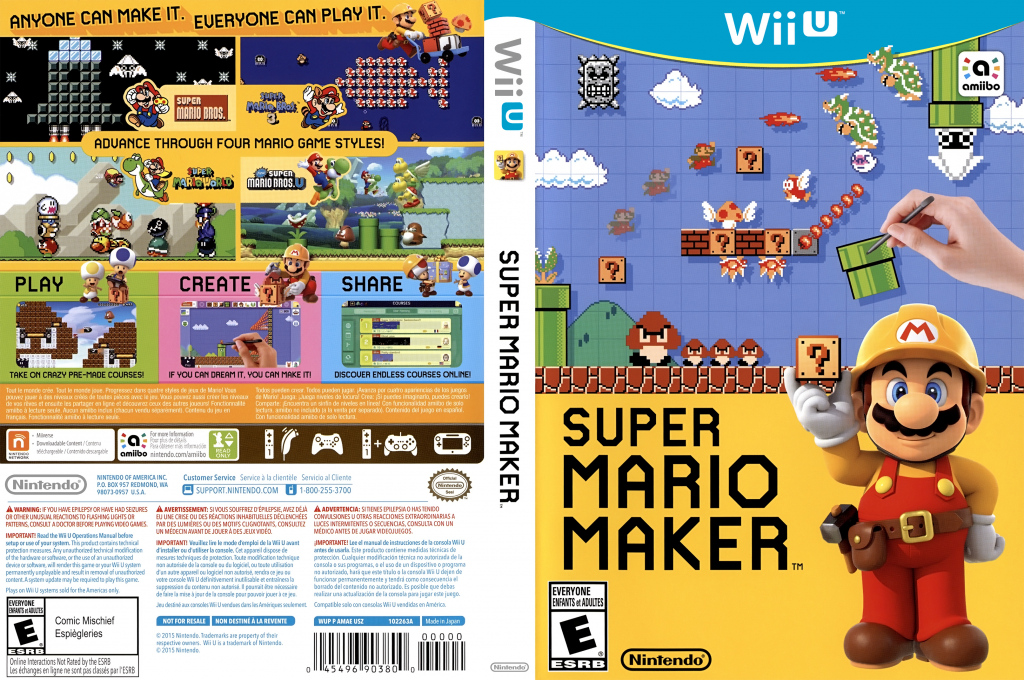 super mario maker wii u – jaquette dépliée Nintendo Wii