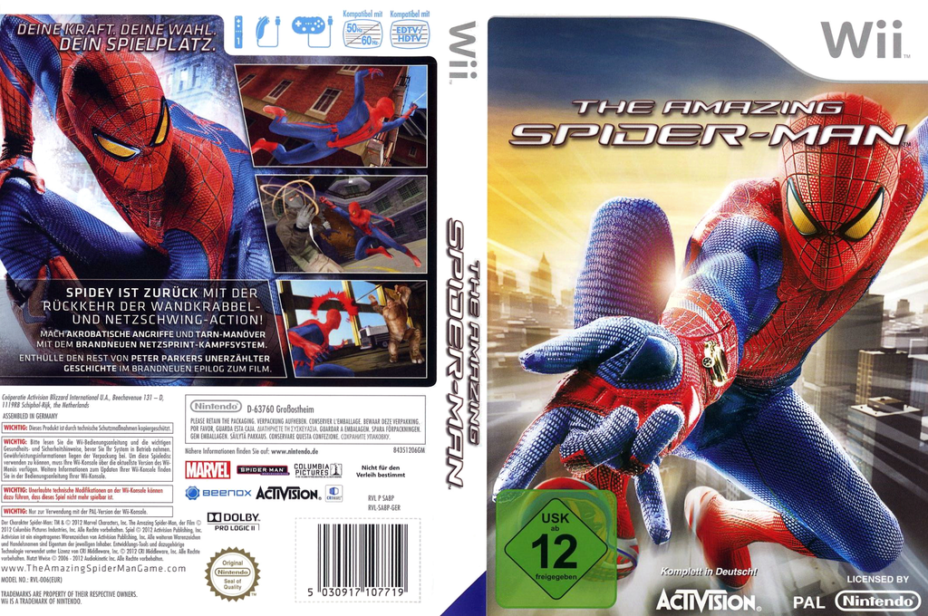 the amazing spider man wii – jaquette dépliée Nintendo Wii