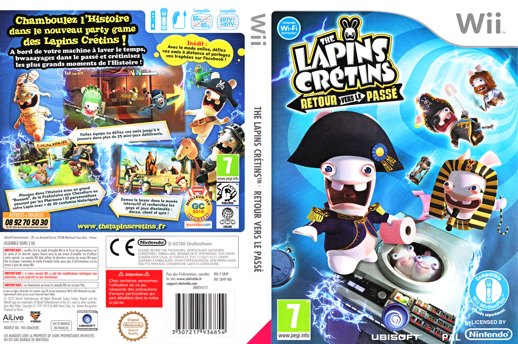 the lapins cretins retour vers le passe wii – jaquette dépliée Nintendo Wii
