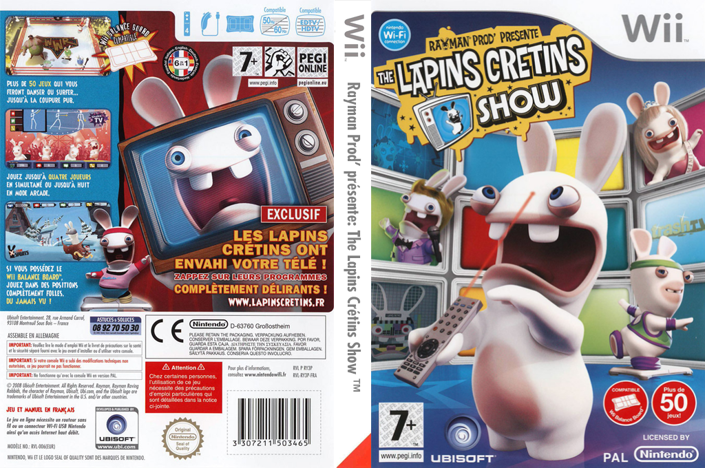 the lapins cretins show wii – jaquette dépliée Nintendo Wii