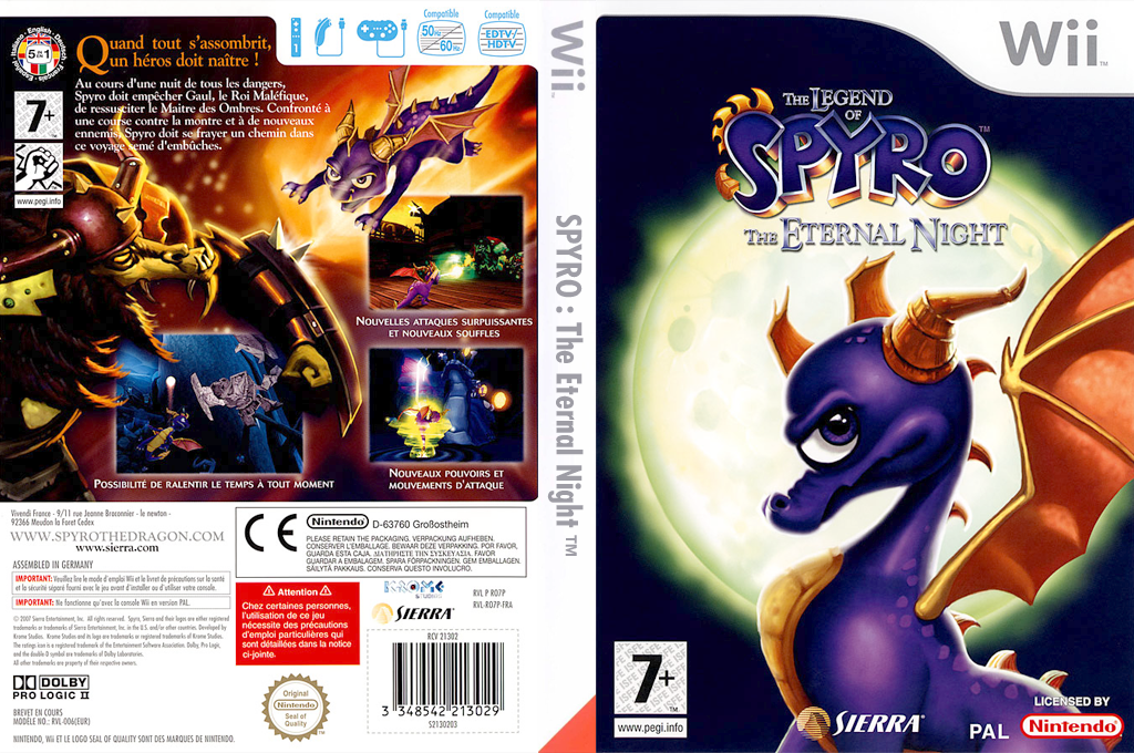 The Legend of Spyro Eternal Night Wii – jaquette dépliée Nintendo Wii